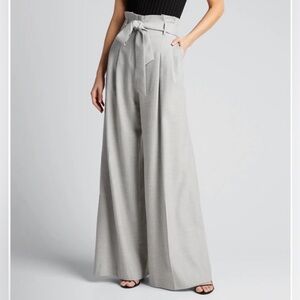 Julia Allert High Waist Long Wide Leg Trousers in grey